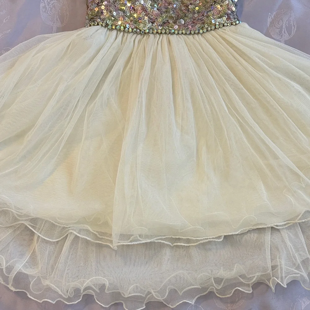 Girls 6 American Princess Multicolor Sequin Wedding Party Dress